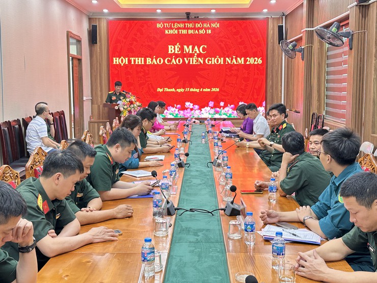 Hội thi Báo cáo viên giỏi năm 2026 Khối thi đua số 18 - Bộ tư lệnh Thủ đô Hà Nội.- Ảnh 1.