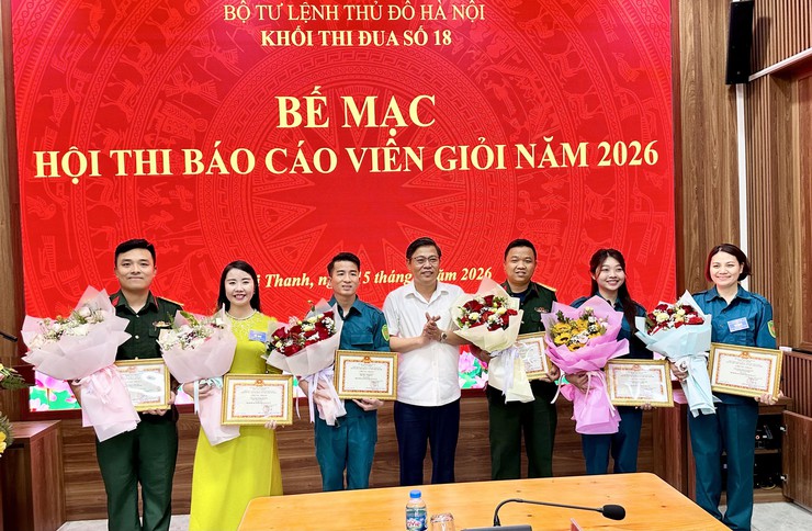 Hội thi Báo cáo viên giỏi năm 2026 Khối thi đua số 18 - Bộ tư lệnh Thủ đô Hà Nội.- Ảnh 11.