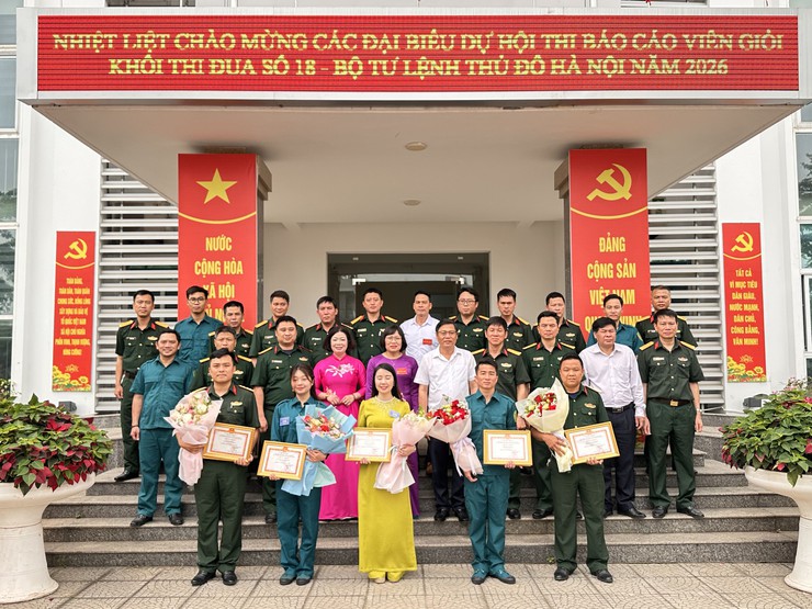 Hội thi Báo cáo viên giỏi năm 2026 Khối thi đua số 18 - Bộ tư lệnh Thủ đô Hà Nội.- Ảnh 12.