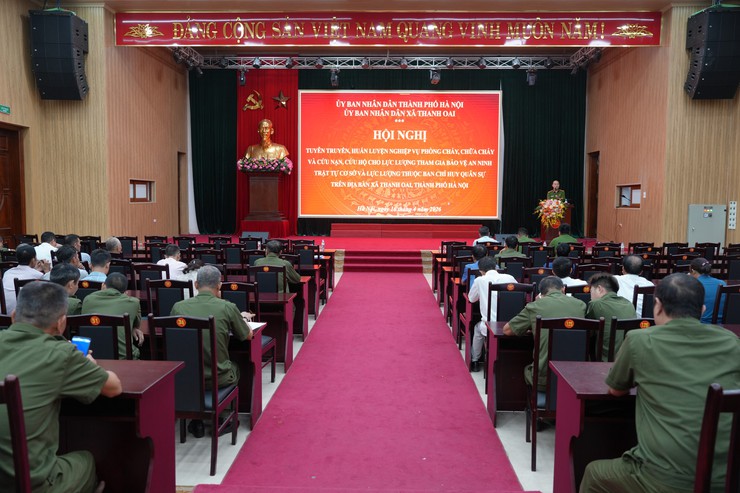 Xã Thanh Oai ra mắt 28 đội dân phòng đảm bảo an toàn PCCC &CNCH tại các thôn, TDP- Ảnh 8.