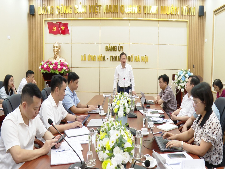 BCĐ GIẢI PHÓNG MẶT BẰNG XÃ ỨNG HÒA HỌP TRIỂN KHAI NHIỆM VỤ CÁC DỰ ÁN TRỌNG TÂM.- Ảnh 1.