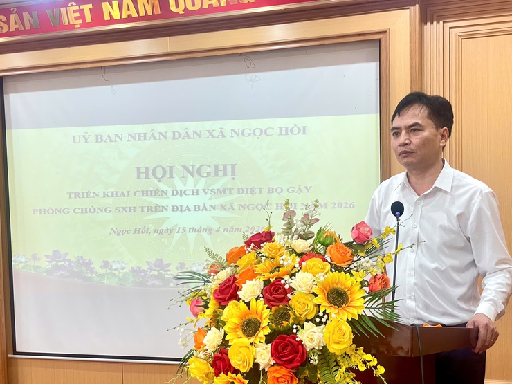 Hội nghị triển khai chiến dịch vệ sinh môi trường, diệt bọ gậy phòng chống sốt xuất huyết năm 2026 tại xã Ngọc Hồi- Ảnh 2.