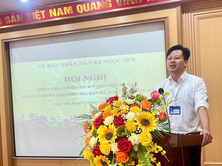 Hội nghị triển khai chiến dịch vệ sinh môi trường, diệt bọ gậy phòng chống sốt xuất huyết năm 2026 tại xã Ngọc Hồi- Ảnh 3.