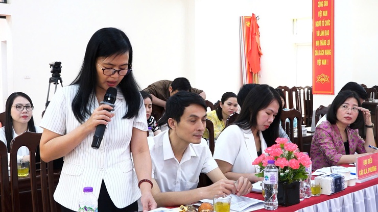 Ban Tuyên giáo và Dân vận Thành ủy tổ chức hội nghị làm việc với Thường vụ Đảng ủy xã Dân Hòa và 10 xã có diện tích đất thuộc Dự án Khu đô thị Thể thao Olympic.- Ảnh 7.