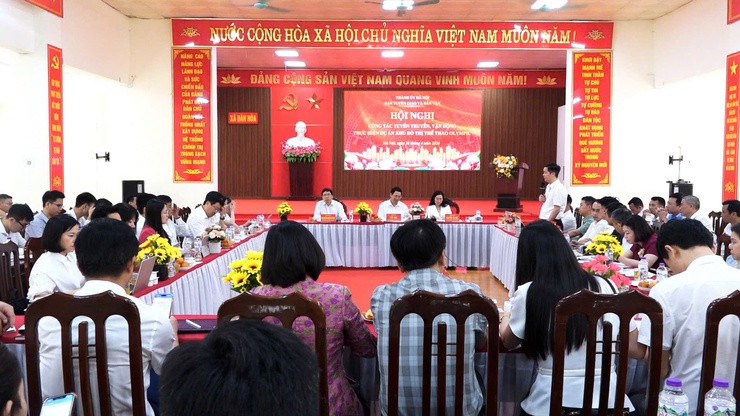 Ban Tuyên giáo và Dân vận Thành ủy tổ chức hội nghị làm việc với Thường vụ Đảng ủy xã Dân Hòa và 10 xã có diện tích đất thuộc Dự án Khu đô thị Thể thao Olympic.- Ảnh 1.