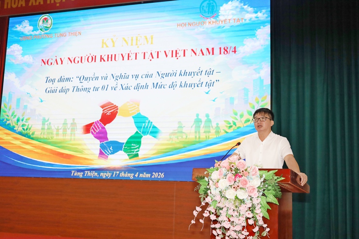 Hội Người khuyết tật phường Tùng Thiện tổ chức chương trình tọa đàm với chủ đề Quyền và nghĩa vụ của người khuyết tật- Ảnh 2.