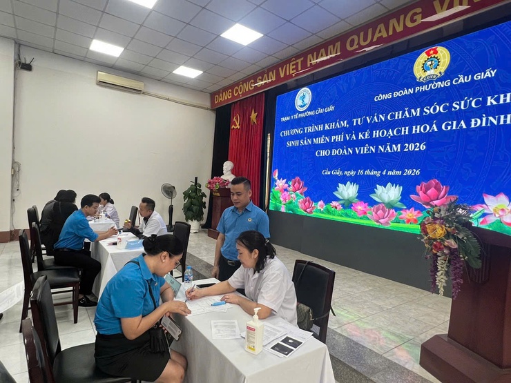 CÔNG ĐOÀN PHƯỜNG CẦU GIẤY TỔ CHỨC CHƯƠNG TRÌNH KHÁM, TƯ VẤN CHĂM SÓC SỨC KHỎE SINH SẢN MIỄN PHÍ CHO ĐOÀN VIÊN, CÔNG CHỨC, VIÊN CHỨC, NGƯỜI LAO ĐỘNG TRÊN ĐỊA BÀN PHƯỜNG NĂM 2026- Ảnh 2.