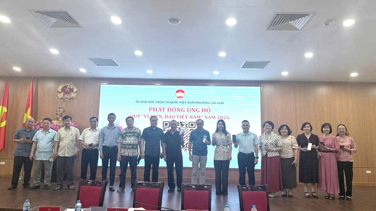 ỦY BAN MẶT TRẬN TỔ QUỐC VIỆT NAM PHƯỜNG CẦU GIẤY PHÁT ĐỘNG ỦNG HỘ QUỸ "VÌ BIỂN ĐẢO VIỆT NAM" NĂM 2026- Ảnh 1.