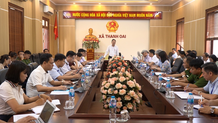 Đoàn kiểm tra Liên ngành Thành phố làm việc với 12 xã về công tác quản lý giết mổ, hinh doanh động vật và sản phẩm động vật.- Ảnh 1.