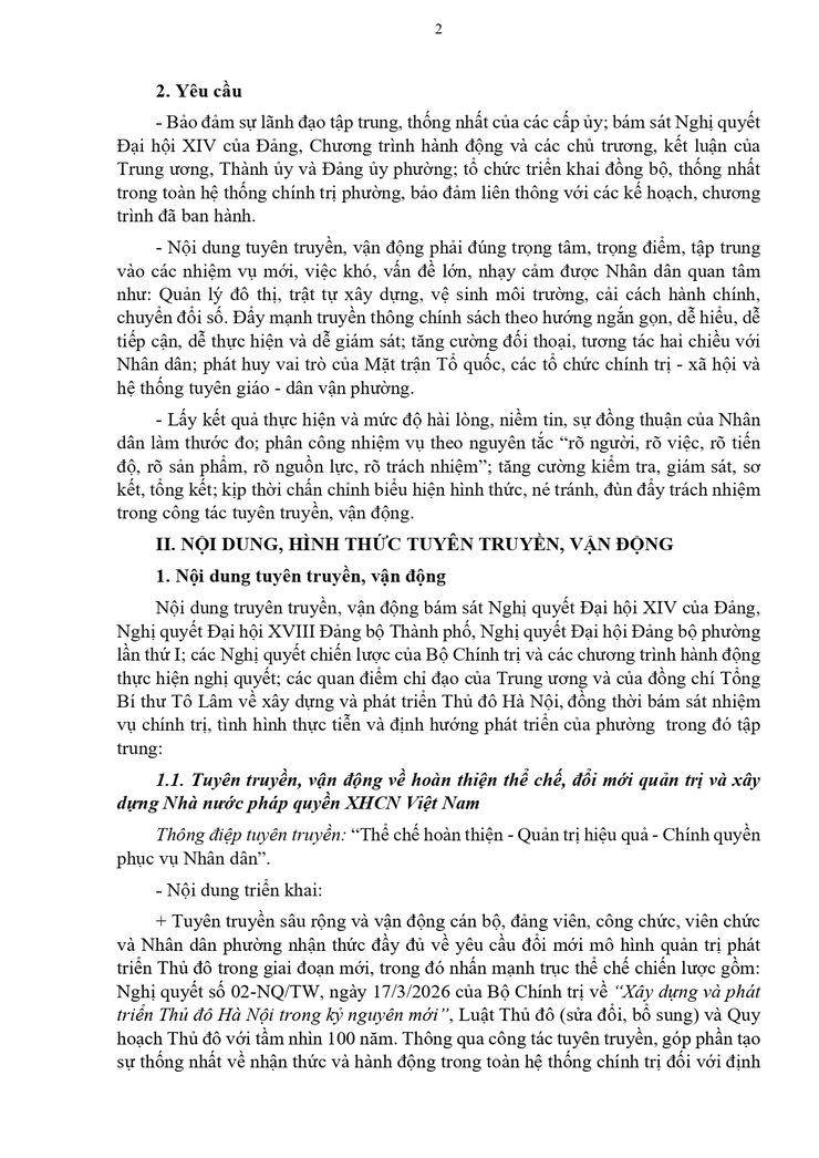 Kế hoạch 68-KH/ĐU về việc Tuyên truyền, vận động thực hiện Nghị quyết Đại hội đại biểu toàn quốc lần thứ XIV của Đảng- Ảnh 2.