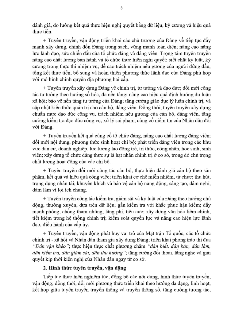 Kế hoạch 68-KH/ĐU về việc Tuyên truyền, vận động thực hiện Nghị quyết Đại hội đại biểu toàn quốc lần thứ XIV của Đảng- Ảnh 8.