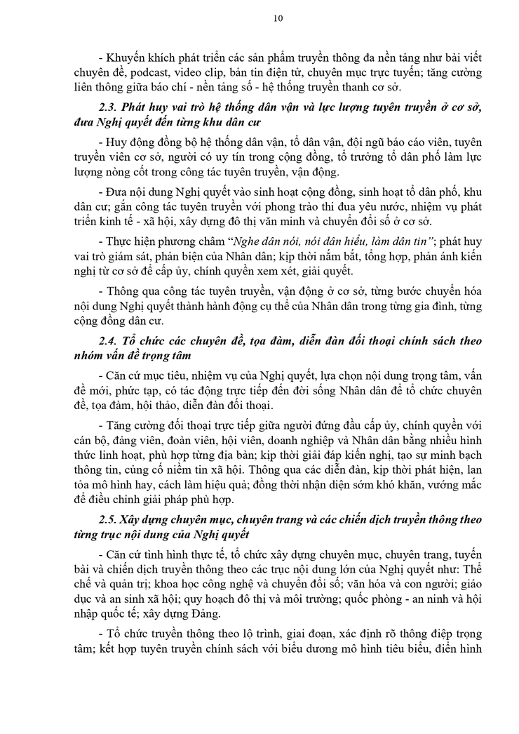 Kế hoạch 68-KH/ĐU về việc Tuyên truyền, vận động thực hiện Nghị quyết Đại hội đại biểu toàn quốc lần thứ XIV của Đảng- Ảnh 10.