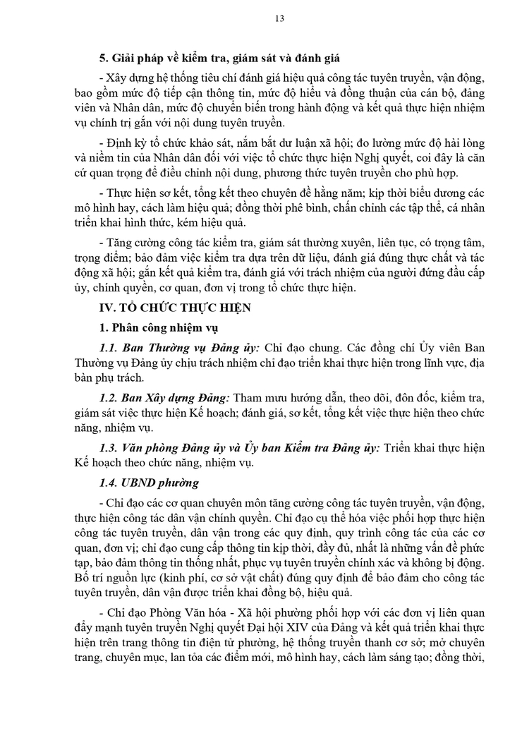 Kế hoạch 68-KH/ĐU về việc Tuyên truyền, vận động thực hiện Nghị quyết Đại hội đại biểu toàn quốc lần thứ XIV của Đảng- Ảnh 13.