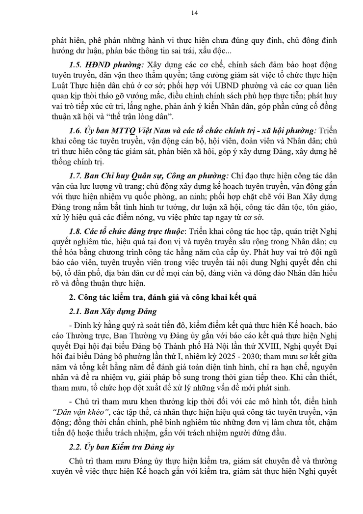 Kế hoạch 68-KH/ĐU về việc Tuyên truyền, vận động thực hiện Nghị quyết Đại hội đại biểu toàn quốc lần thứ XIV của Đảng- Ảnh 14.
