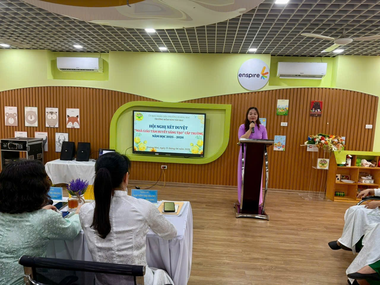 TRƯỜNG MẦM NON TÂN MAI TỔ CHỨC HỘI NGHỊ XÉT DUYỆT "GIẢI THƯỞNG NHÀ GIÁO TÂM HUYẾT SÁNG TẠO NĂM HỌC 2025-2026".- Ảnh 1.