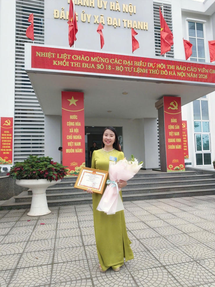 Thí sinh Hoàng Minh Hằng, đại diện BCHQS xã Thanh Trì đạt giải Nhì Hội thi Báo cáo viên giỏi năm 2026 – Khối thi đua số 18- Ảnh 6.