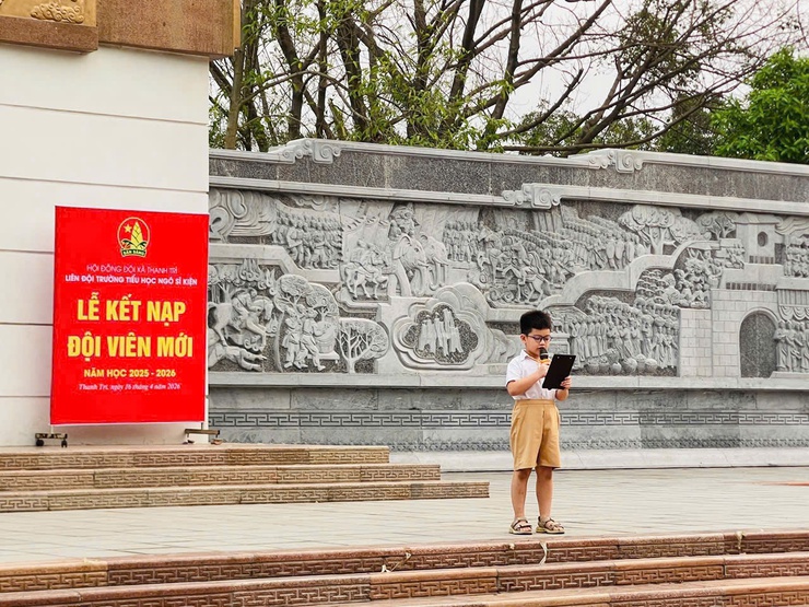 LỄ KẾT NẠP ĐỘI VIÊN TẠI DI TÍCH LỊCH SỬ QUỐC GIA BA MŨI TÊN ĐỒNG- Ảnh 4.