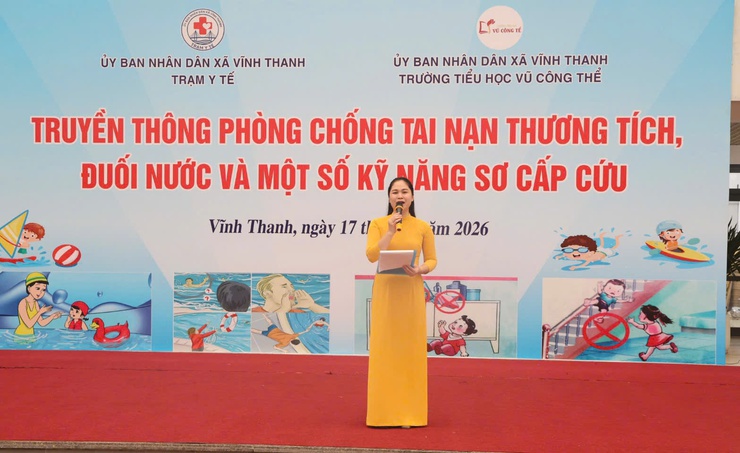 XÃ VĨNH THANH TỔ CHỨC TRUYỀN THÔNG PHÒNG, CHỐNG TAI NẠN THƯƠNG TÍCH, ĐUỐI NƯỚC VÀ KỸ NĂNG SƠ CẤP CỨU- Ảnh 1.