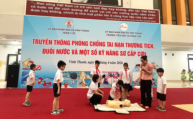 XÃ VĨNH THANH TỔ CHỨC TRUYỀN THÔNG PHÒNG, CHỐNG TAI NẠN THƯƠNG TÍCH, ĐUỐI NƯỚC VÀ KỸ NĂNG SƠ CẤP CỨU- Ảnh 13.