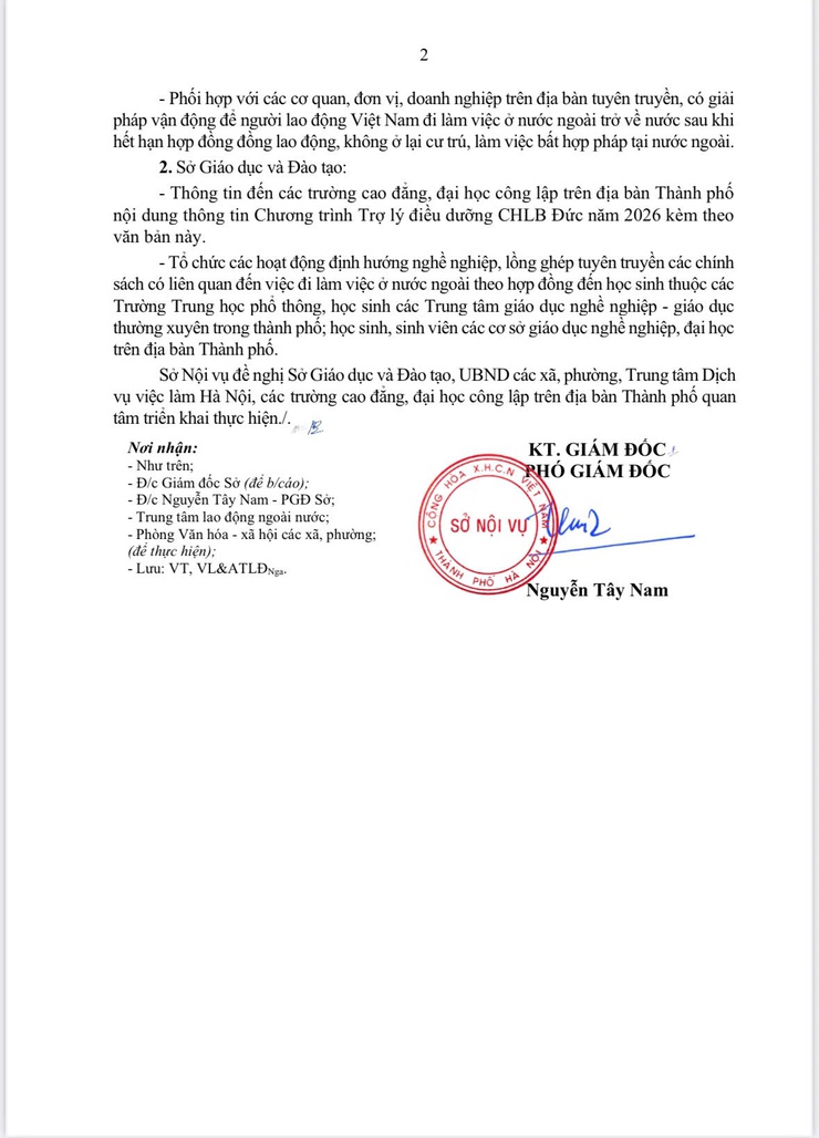 Thông báo tuyển chọn người lao động tham gia Chương
trình trợ lý điều dưỡng tại CHLB Đức năm 2026- Ảnh 2.