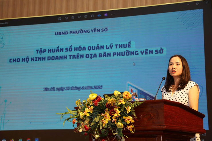 UBND phường Yên Sở tổ chức Hội nghị tập huấn "Số hóa quản lý Thuế cho hộ kinh doanh"- Ảnh 4.