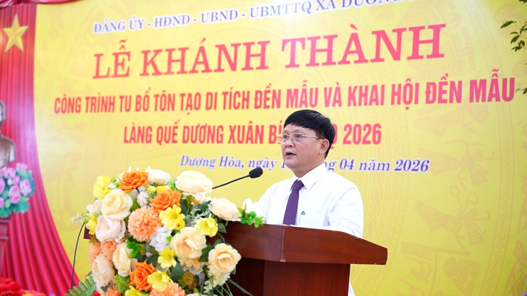 Lễ Khánh thành công trình tu bổ, tôn tạo Di tích Đền Mẫu và Khai hội Đền Mẫu làng Quế Dương xuân Bính Ngọ 2026- Ảnh 6.