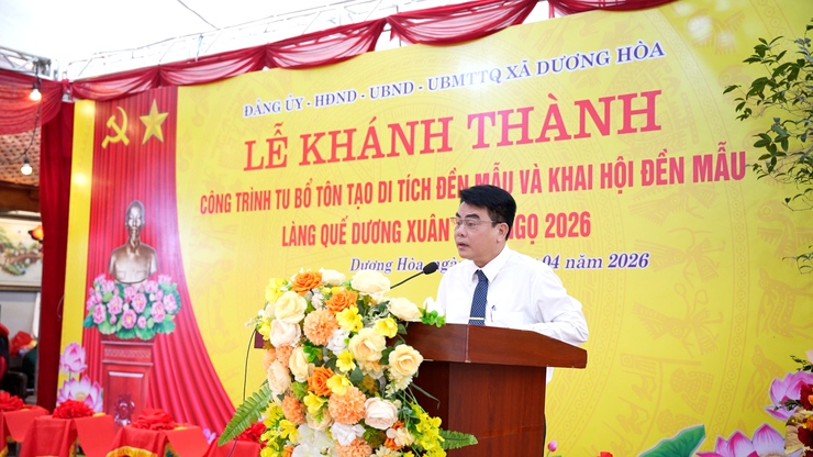 Lễ Khánh thành công trình tu bổ, tôn tạo Di tích Đền Mẫu và Khai hội Đền Mẫu làng Quế Dương xuân Bính Ngọ 2026- Ảnh 7.
