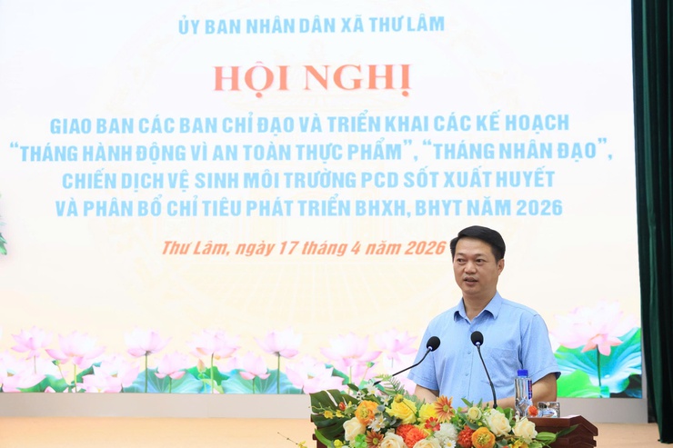UBND XÃ THƯ LÂM TỔ CHỨC HỘI NGHỊ GIAO BAN CÁC BAN CHỈ ĐẠO VÀ TRIỂN KHAI CÁC KẾ HOẠCH “THÁNG HÀNH ĐỘNG VÌ AN TOÀN THỰC PHẨM”, “THÁNG NHÂN ĐẠO”, - Ảnh 6.