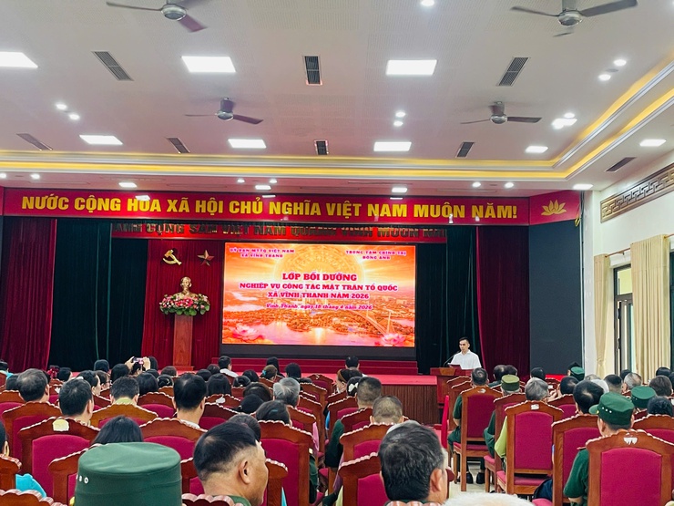 XÃ VĨNH THANH TỔ CHỨC LỚP BỒI DƯỠNG NGHIỆP VỤ CÔNG TÁC MẶT TRẬN NĂM 2026- Ảnh 1.