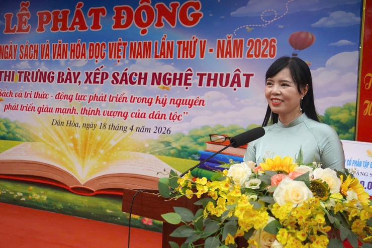 Xã Dân Hòa tổ chức Lễ phát động Ngày Sách và Văn hóa đọc Việt Nam lần thứ 5 và Hội thi xếp sách nghệ thuật năm 2026- Ảnh 2.