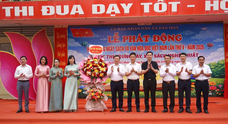 Xã Dân Hòa tổ chức Lễ phát động Ngày Sách và Văn hóa đọc Việt Nam lần thứ 5 và Hội thi xếp sách nghệ thuật năm 2026- Ảnh 1.