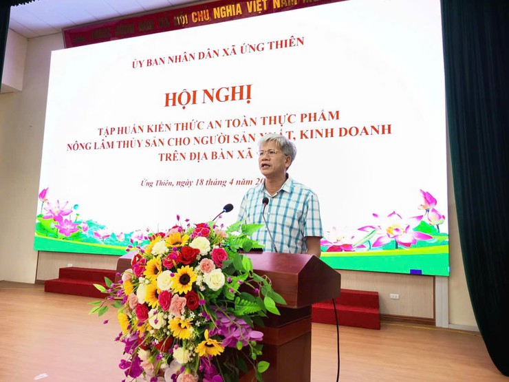 Hội nghị tập huấn kiến thức an toàn thực phẩm nông lâm thủy sản cho người sản xuất, kinh doanh trên địa bàn xã.- Ảnh 2.