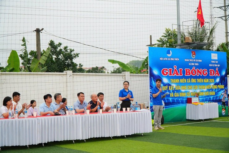 KHAI MẠC GIẢI BÓNG ĐÁ THANH NIÊN XÃ ỨNG THIÊN NĂM 2026 GÂY QUỸ NHÂN ÁI - Ảnh 1.