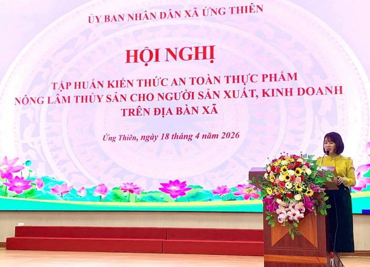 Hội nghị tập huấn kiến thức an toàn thực phẩm nông lâm thủy sản cho người sản xuất, kinh doanh trên địa bàn xã.- Ảnh 3.