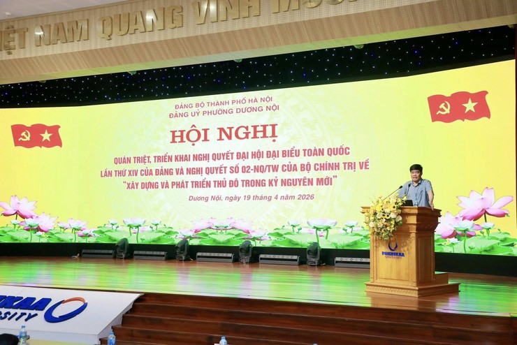 Đảng uỷ phường Dương Nội quán triệt, triển khai Nghị quyết Đại hội XIV của Đảng và Nghị quyết 02 của Bộ Chính trị về xây dựng, phát triển Thủ đô trong kỷ nguyên mới- Ảnh 2.