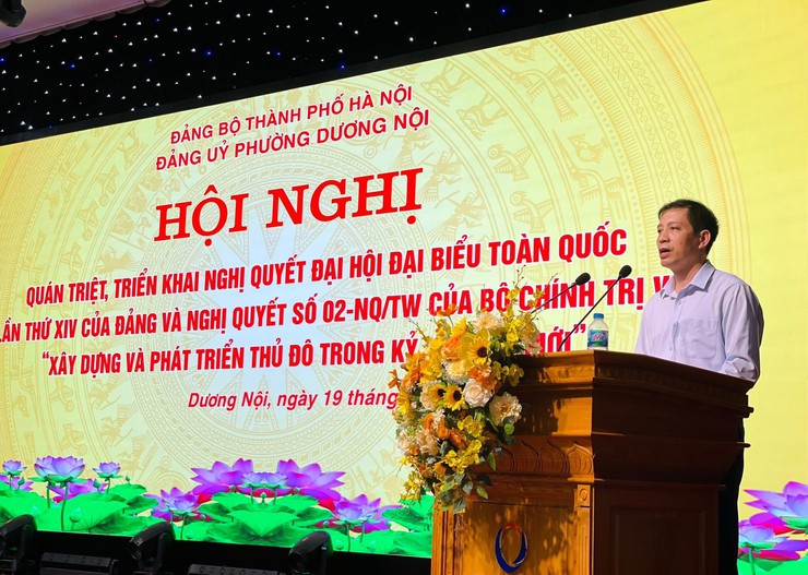 Đảng uỷ phường Dương Nội quán triệt, triển khai Nghị quyết Đại hội XIV của Đảng và Nghị quyết 02 của Bộ Chính trị về xây dựng, phát triển Thủ đô trong kỷ nguyên mới- Ảnh 4.