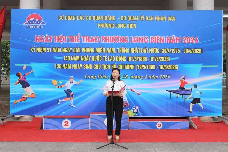 Sôi nổi Ngày hội thể thao khối cơ quan phường Long Biên- Ảnh 4.