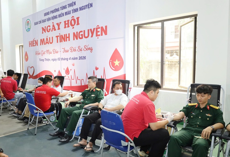 Phường Tùng Thiện tổ chức ngày hội hiến máu tình nguyện năm 2026- Ảnh 3.