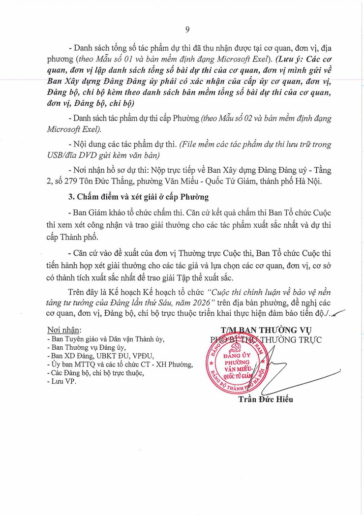 PHƯỜNG VĂN MIẾU – QUỐC TỬ GIÁM PHÁT ĐỘNG CUỘC THI CHÍNH LUẬN BẢO VỆ NỀN TẢNG TƯ TƯỞNG CỦA ĐẢNG NĂM 2026- Ảnh 9.