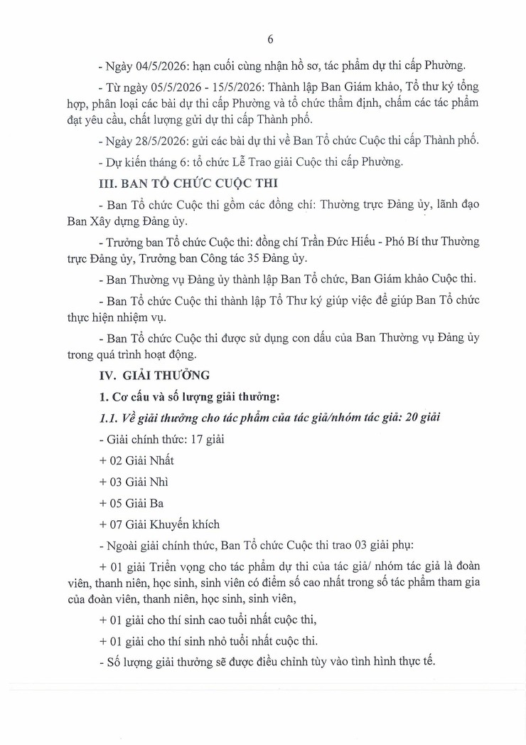 PHƯỜNG VĂN MIẾU – QUỐC TỬ GIÁM PHÁT ĐỘNG CUỘC THI CHÍNH LUẬN BẢO VỆ NỀN TẢNG TƯ TƯỞNG CỦA ĐẢNG NĂM 2026- Ảnh 6.