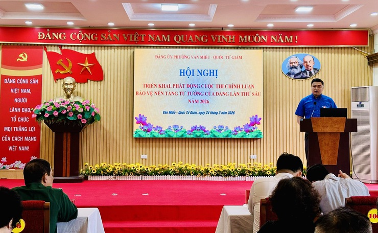 PHÁT ĐỘNG CUỘC THI CHÍNH LUẬN BẢO VỆ NỀN TẢNG TƯ TƯỞNG CỦA ĐẢNG TẠI PHƯỜNG VĂN MIẾU - QUỐC TỬ GIÁM- Ảnh 3.