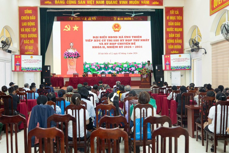 ỨNG THIÊN TỔ CHỨC TIẾP XÚC CỬ TRI SAU KỲ HỌP THỨ NHẤT VÀ KỲ HỌP CHUYÊN ĐỀ HĐND XÃ KHÓA II, NHIỆM KỲ 2026 – 2031- Ảnh 1.