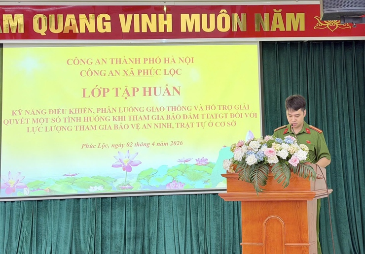 Công an xã Phúc Lộc tập huấn kỹ năng điều tiết giao thông cho lực lượng an ninh cơ sở- Ảnh 4.