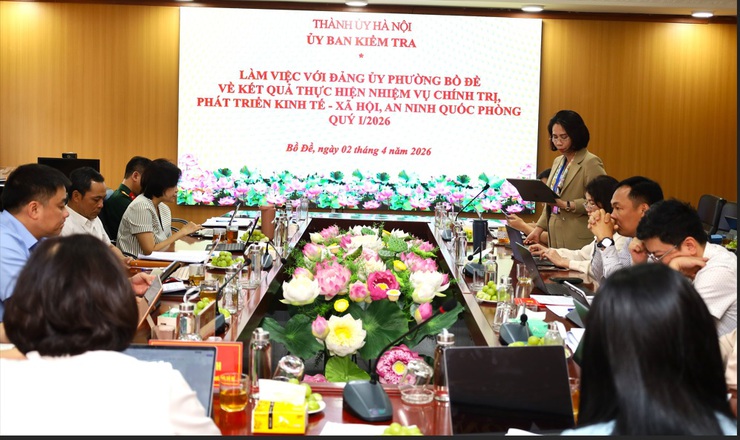 Phòng nghiệp vụ III - Uỷ ban Kiểm tra Thành uỷ làm việc với Đảng uỷ phường Bồ Đề về kết quả thực hiện nhiệm vụ Quý I/2026.- Ảnh 5.