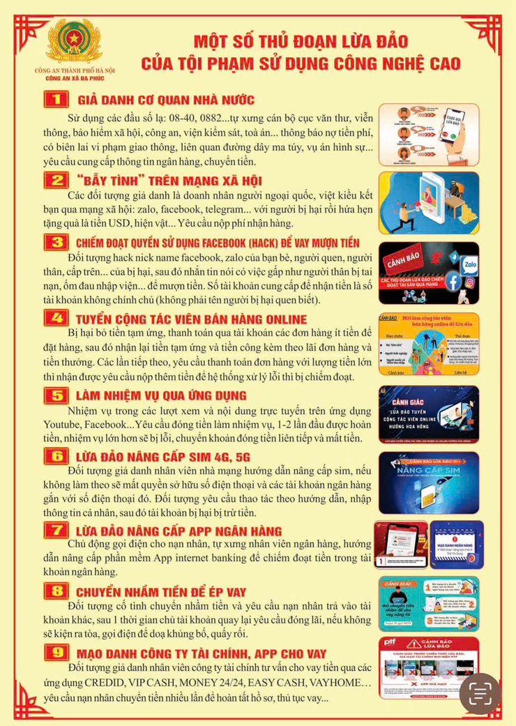 Phương thức, thủ đoạn hoạt động của tội phạm 
lừa đảo chiếm đoạt tài sản trên không gian mạng- Ảnh 1.