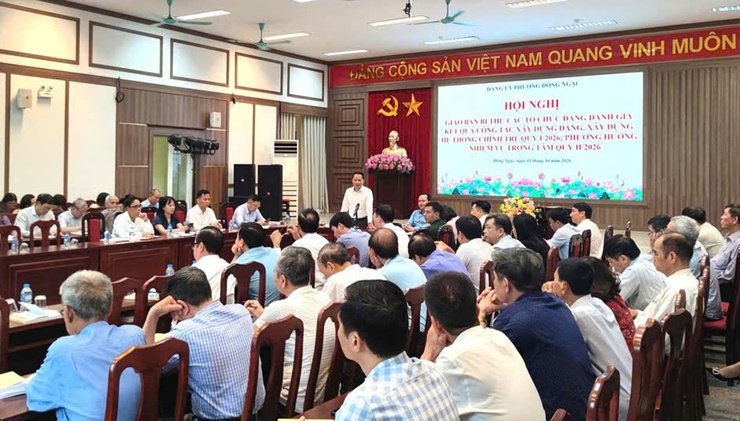 Đảng ủy phường Đông Ngạc tổ chức Hội nghị giao ban Bí thư các tổ chức Đảng nhằm đánh giá kết quả công tác lãnh đạo, chỉ đạo thực hiện nhiệm vụ Quý I và triển khai phương hướng, nhiệm vụ trọng tâm Quý II/2026- Ảnh 1.