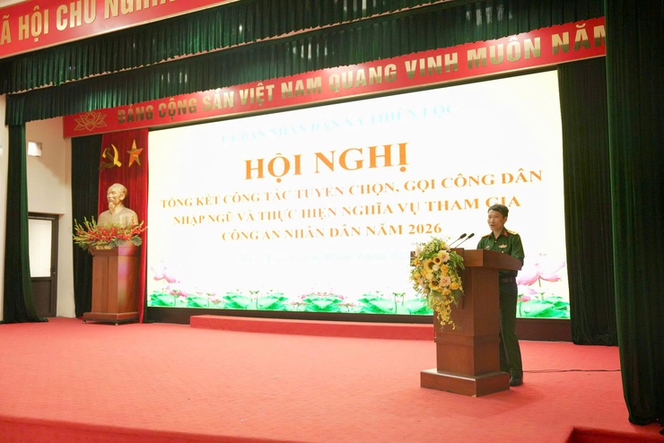 Thiên Lộc tổng kết công tác tuyển chọn, gọi công dân nhập ngũ và thực hiện nghĩa vụ tham gia công an nhân dân năm 2026.- Ảnh 12.