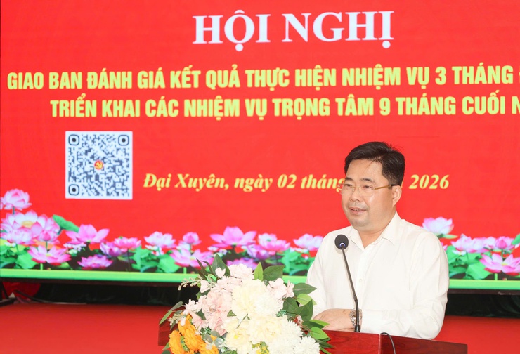 Xã Đại Xuyên giao ban đánh giá kết quả thực hiện nhiệm vụ 3 tháng đầu năm và triển khai các nhiệm vụ trọng tâm 9 tháng cuối năm 2026.- Ảnh 6.