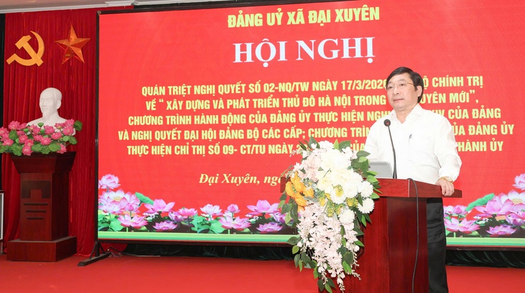 Xã Đại Xuyên giao ban đánh giá kết quả thực hiện nhiệm vụ 3 tháng đầu năm và triển khai các nhiệm vụ trọng tâm 9 tháng cuối năm 2026.- Ảnh 7.