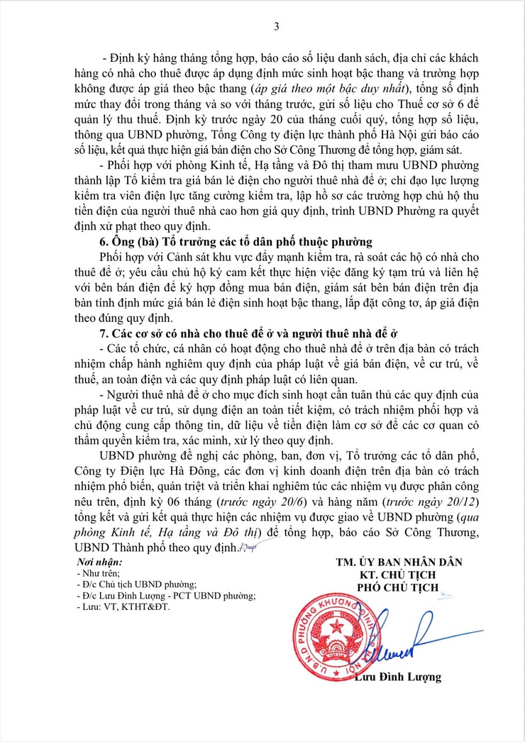 Triển khai thực hiện Chỉ thị số 04/CT-UBND của UBND Thành phố về thực hiện giá bán lẻ điện tại các điểm cho thuê nhà để ở - Ảnh 3.